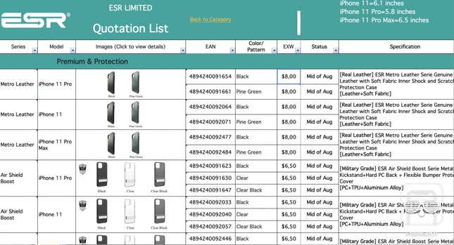 Imagen para el artículo titulado Estos son los nombres de los nuevos iPhones, según un fabricante de fundas