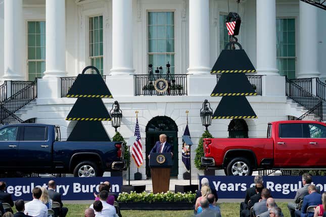 Image for article titled White House Uses Big Trucks to Demonstrate Good Values