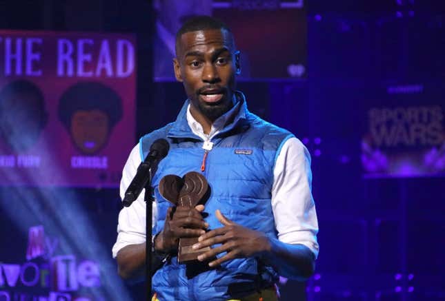 DeRay Mckesson accepts the Best Political Podcast award for ‘Pod Save The People’ onstage during the 2020 iHeartRadio Podcast Awards at iHeartRadio Theater on January 17, 2020, in Burbank, Calif. 