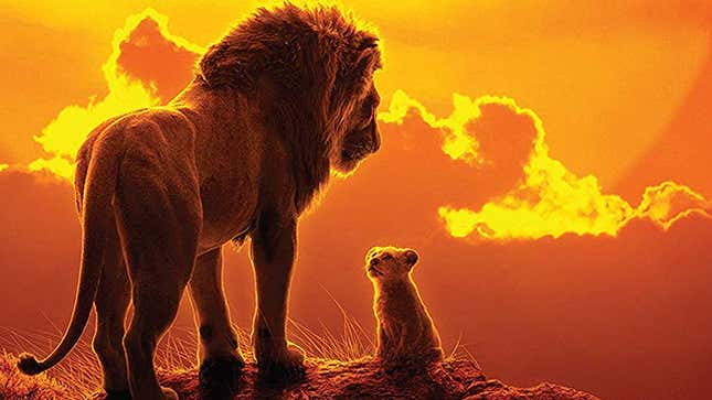 Father and son, on the cover of the new soundtrack for The Lion King.