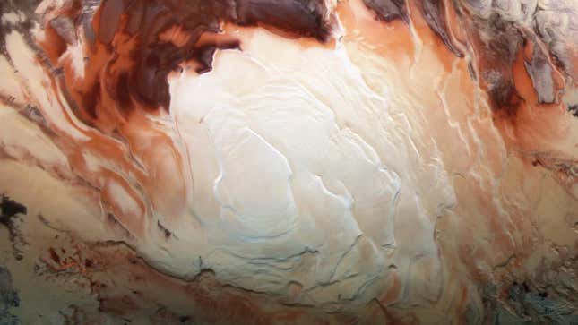 The south pole on Mars. 