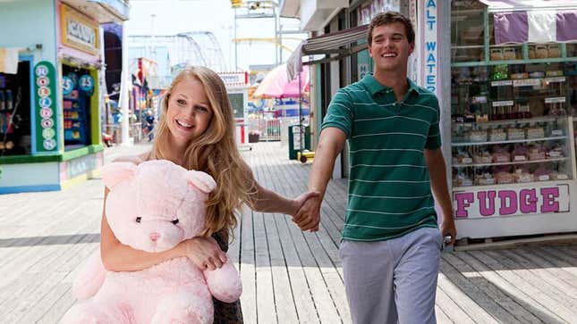 Image for article titled Report: Only Predictor Of Happy Marriage Is If Husband Ever Won Wife Big Stuffed Animal At Amusement Park