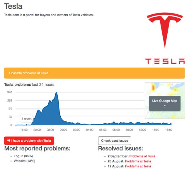 Image for article titled Drivers Stranded After Tesla's App Goes Down For Hours