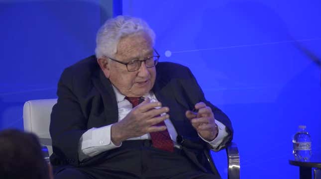 Former U.S. Secretary of State Henry Kissinger speaking to an audience in Washington, D.C., on November 5, 2019. 