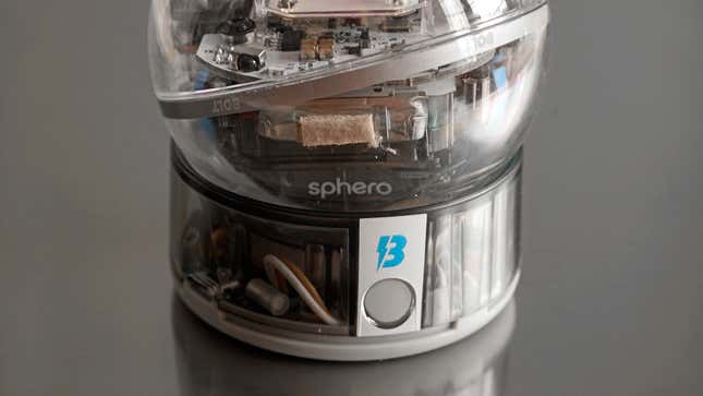 The wireless charging cradle ensures there are no open ports on the Bolt that could hinder its ability to roll.