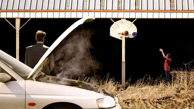 Image for article titled Report: 78% Of NBA Prospects Found After Scout’s Car Breaks Down Near Barn Where Kid Shooting On Netless Hoop
