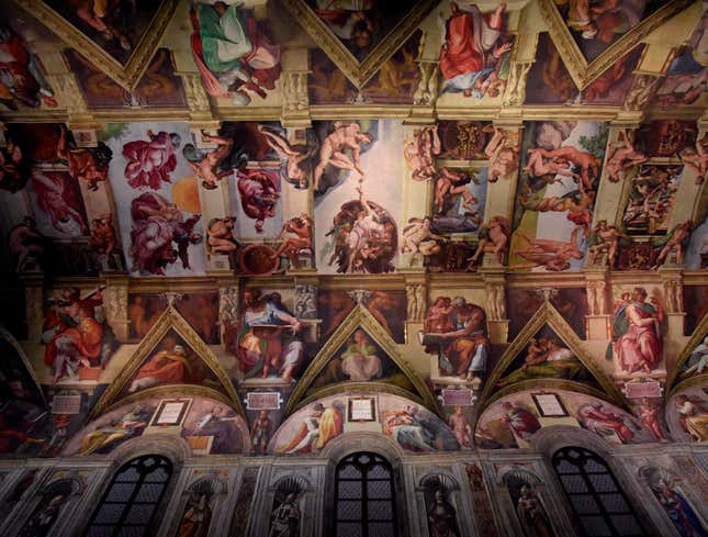 Image for article titled Vatican Officials Quietly Paint Over Part Of Sistine Chapel Where Michelangelo Depicted Adam Fingering Cherub