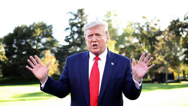 President Donald Trump, noted white supremacist and threat to the safety and security of the United States, at the White House on October 10, 2019