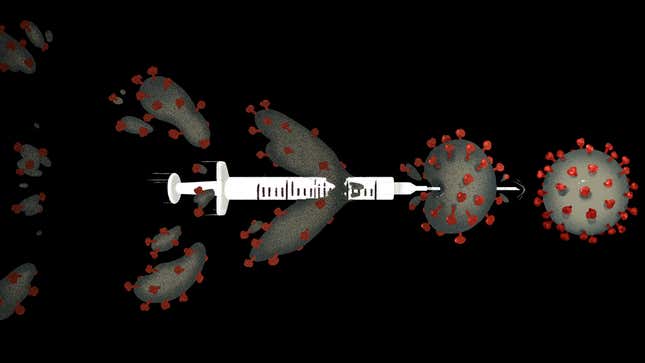vaccine syringe looking like a fighter plan