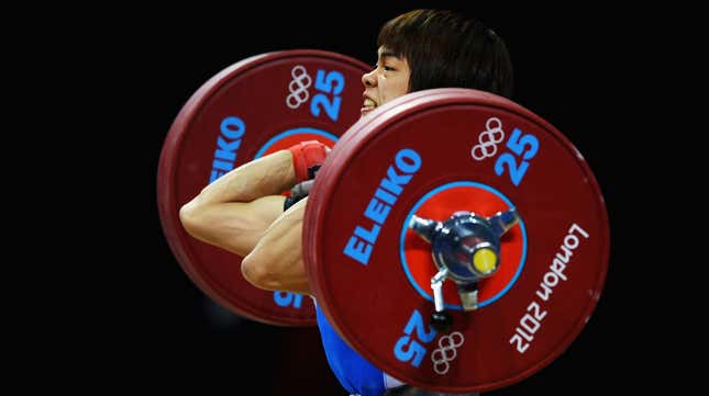 Already a gold medalist? Maybe? Probably? (Photo credit: Laurence Griffiths/Getty)