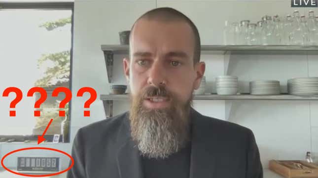 Image for article titled Here&#39;s the Weird &#39;Clock&#39; on Jack Dorsey&#39;s Kitchen Counter