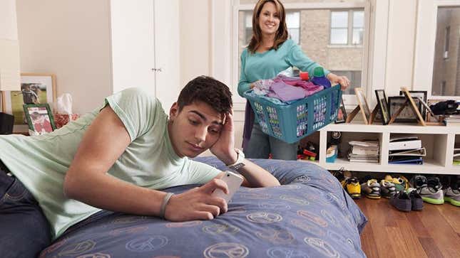 Image for article titled Teen Sick Of Mother Barging Into Room With Clean, Folded Clothes