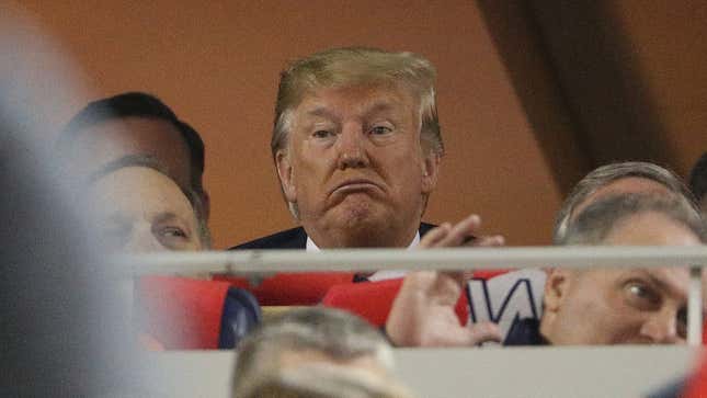 Image for article titled Donald Trump Gets Boos, “Lock Him Up” Chants At World Series Game 5