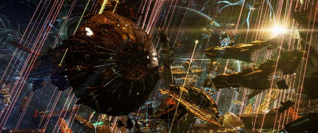 Avatar-class Titan sustaining heavy fire.