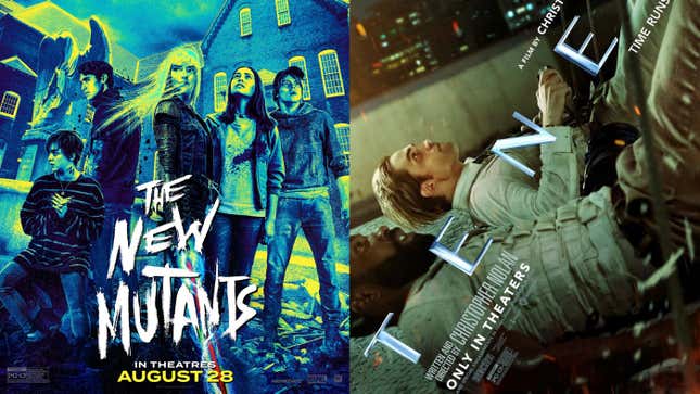 Left: IMAX poster for The New Mutants. Right: Poster for Tenet.