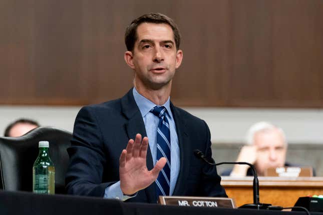 Image for article titled Sen. Tom Cotton Wants to Ban Critical Race Theory From the Military, Blames BLM for Mass Shootings. God, He&#39;s an Idiot