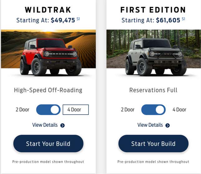 Image for article titled A Flipper Is Asking $30,000 Over Sticker Price For 2021 Ford Broncos