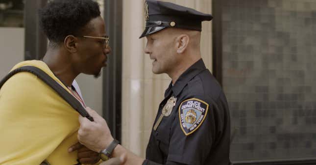 Joey Bada$$, left, and Andrew Howard in ‘Two Distant Strangers’