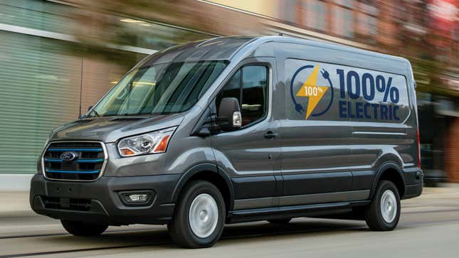 Image for article titled The Ford E-Transit Is The Most Exciting Electric Car In Years