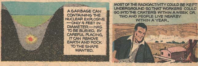 Image for article titled This 1960s Comic Strip Claimed Nuclear Explosions Were the Future of Road Construction