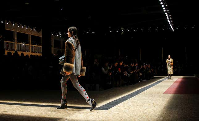 Prada Spoofed Waist Trainers With Corseted Blazers in Milan
