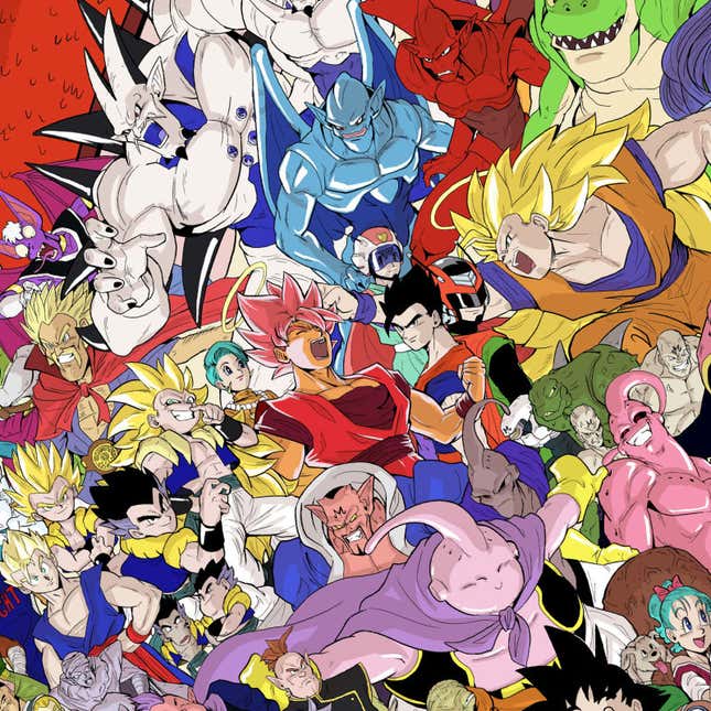 Imagen para el artículo titulado Todos (sí, todos) los personajes de Dragon Ball en una sola imagen
