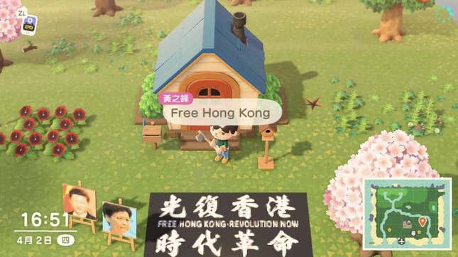 Image for article titled Hong Kong Protests Come To Animal Crossing