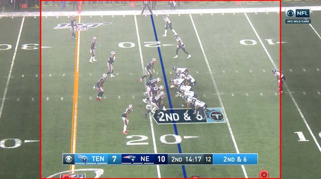A recent CBS NFL broadcast, with 4:3 viewing area highlighted