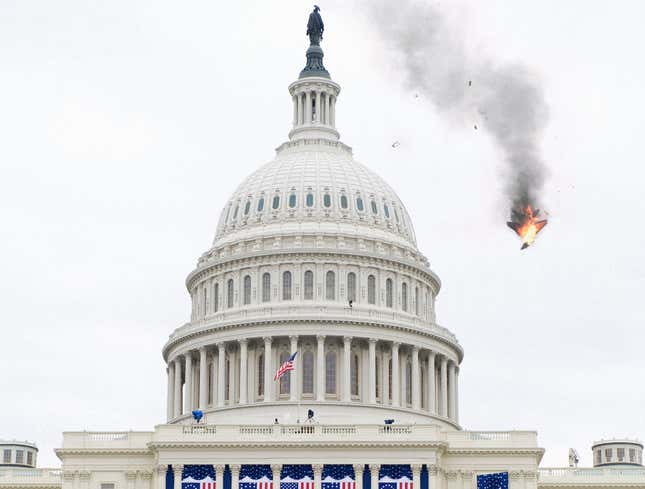 Image for article titled Panicked National Guard Troops Shoot Down Military Flyover