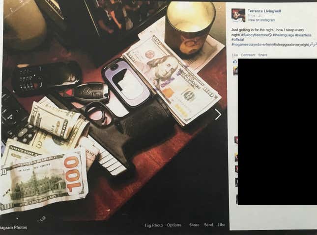 The screenshot Officer Landis took of Terrance Everett’s Facebook page