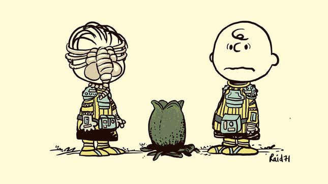 Charlie Brown enters Alien in new work by artists Raid 71.