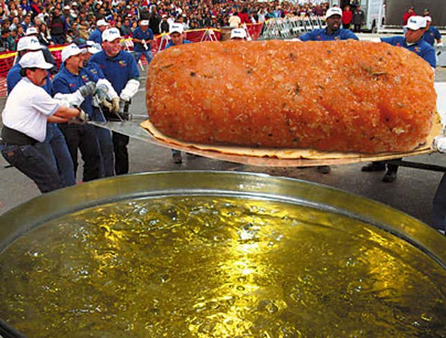 Image for article titled World&#39;s Fattest Town Makes, Consumes World&#39;s Largest Mozzarella Stick