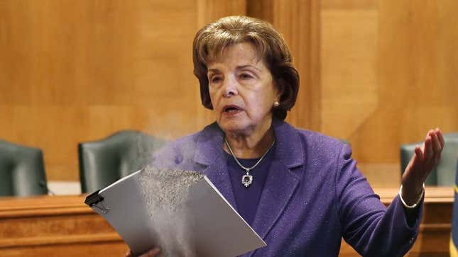 Image for article titled Dianne Feinstein Horrified After New Gun Control Bill Disintegrates Immediately Upon Crossing Into Senate Chamber