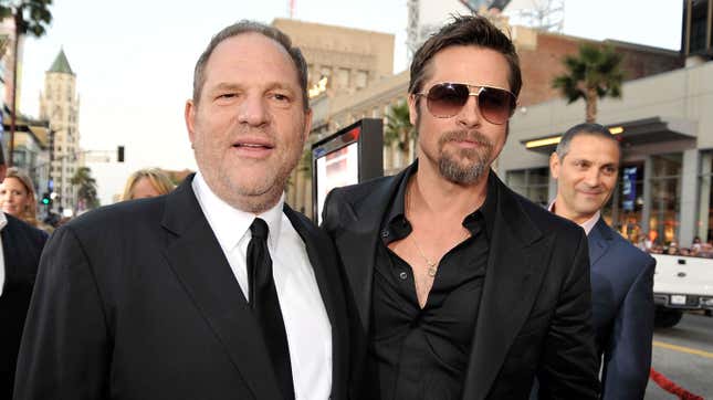 Image for article titled Brad Pitt talks about the time he threatened to murder Harvey Weinstein