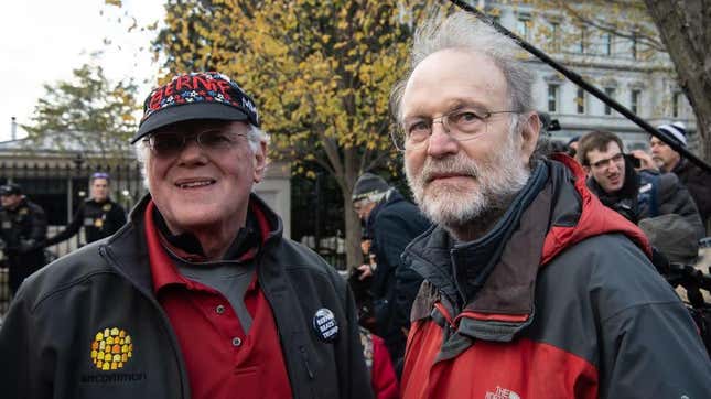 Ben and Jerry marching against climate change in Washington, DC, last fall