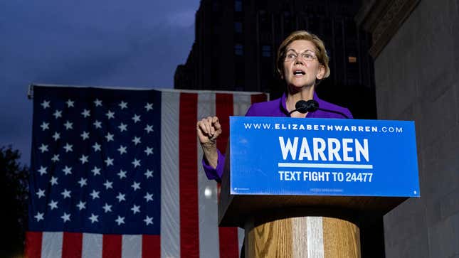 Image for article titled Contemplating President Warren With 20,000 Other People in New York City