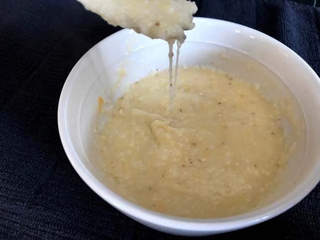 Real grits, with the telltale melty gloop strand that you don’t see in instant