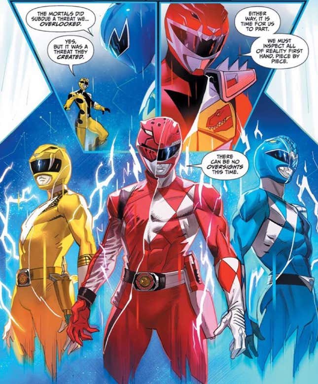 The emissaries make an appearance on the Story Unlocked variant cover of MMPR #40.