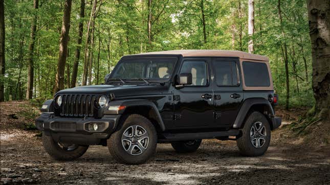 Here’s a Wrangler without the Rubicon’s 33" tires. These are roughly 31-32".
