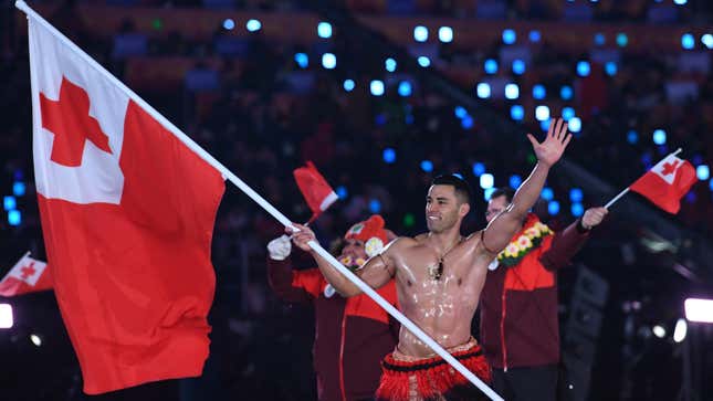 Image for article titled The Olympics May Be Postponed But the Topless Tongan Is Forever