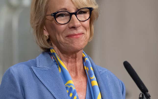 Image for article titled Betsy DeVos Would Very Much Like Someone to Do Her Job For Her