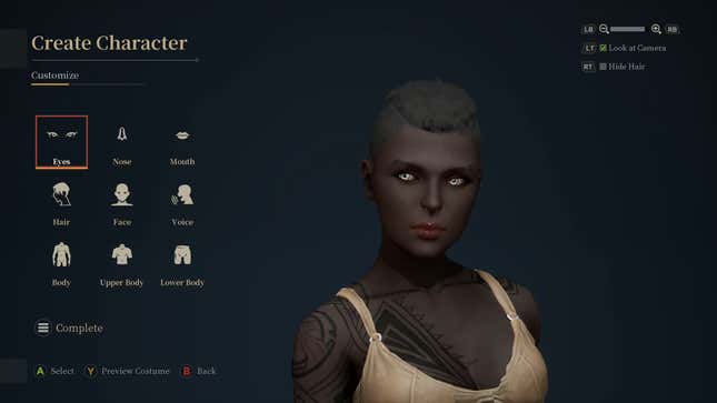 The character creator is nice.