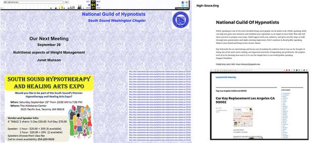 A site formerly run by the National Guild of Hypnotists, now linking to locksmiths in every zip code in the U.S.