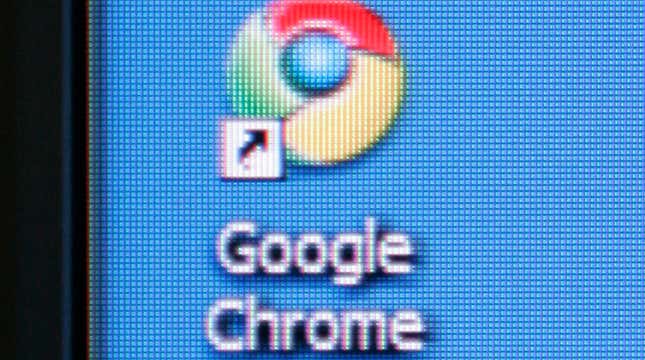 The Chrome browser as seen on a computer in 2008, back when Flash was relevant.