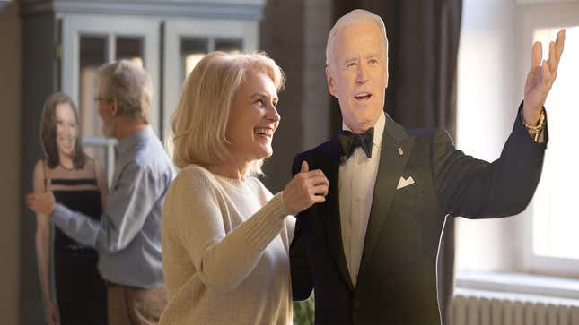 Image for article titled Supporters Waltz With Cutouts Of Biden, Harris During Socially Distanced Inaugural Ball