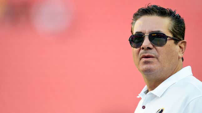 Washington owner Dan Snyder still refuses to change the racist name of his football team. Image: Getty