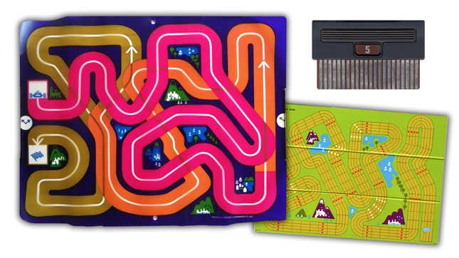 Wipeout screen overlay, game board, and “cartridge” (the cart contained no actual data, was just jumpers to configure the system’s parameters for the game)