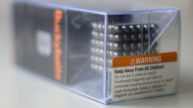 A 2013 photo of “Buckyballs,” a common magnetic toy product that could cause serious harm when ingested by children. 
