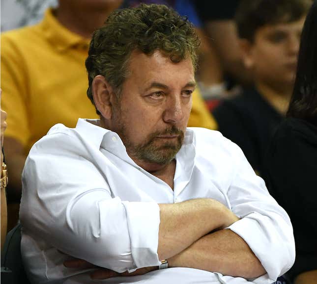Executive chairman and CEO of The Madison Square Garden Company and executive chairman of MSG Networks James L. Dolan attends a game between the New York Knicks and the Phoenix Suns during the 2019 NBA Summer League at the Thomas &amp; Mack Center on July 7, 2019 in Las Vegas, Nevada.