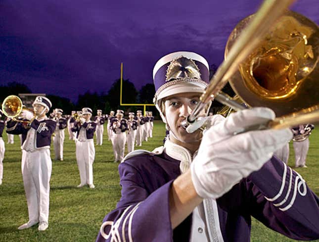 Image for article titled Two-Thirds Of High- School Marching Band Just Pretending To Play